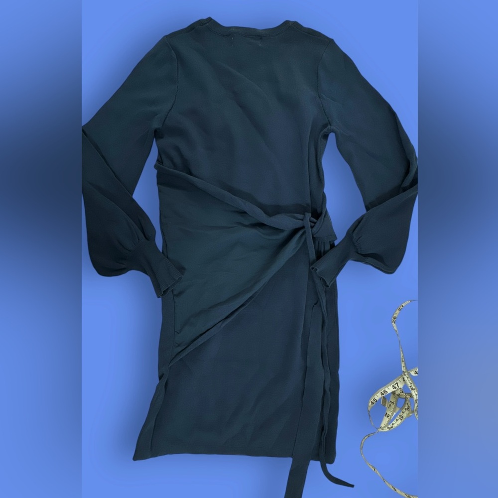 Lucca Couture long sleeve sweater dress blue wrap small